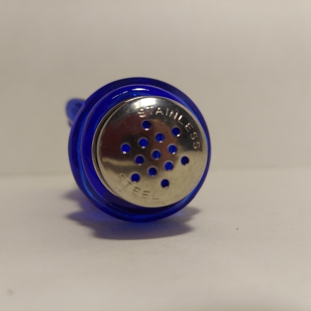 PLANTERS MR. PEANUT Cobalt Blue Glass Salt / Pepper Shaker Advertising Colorful - Picture 8 of 12